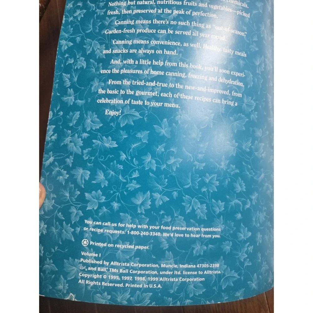 Ball Blue Book Guide to Home Canning, Freezing & Dehydration 1999